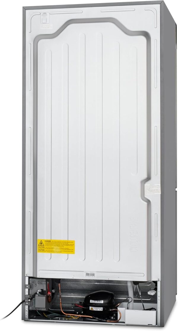 koolmore km rerfdss 18c 30 inch and 18.5 cu. ft. counter depth french refrigerator with three doors and deep freezer in stainless steel. silver